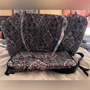 Vera Bradley Black and Rose Quilted Floral Travel Tote &Matching Computer Case